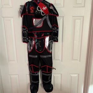 Stealth Ninja Warrior Costume - Black and Silver